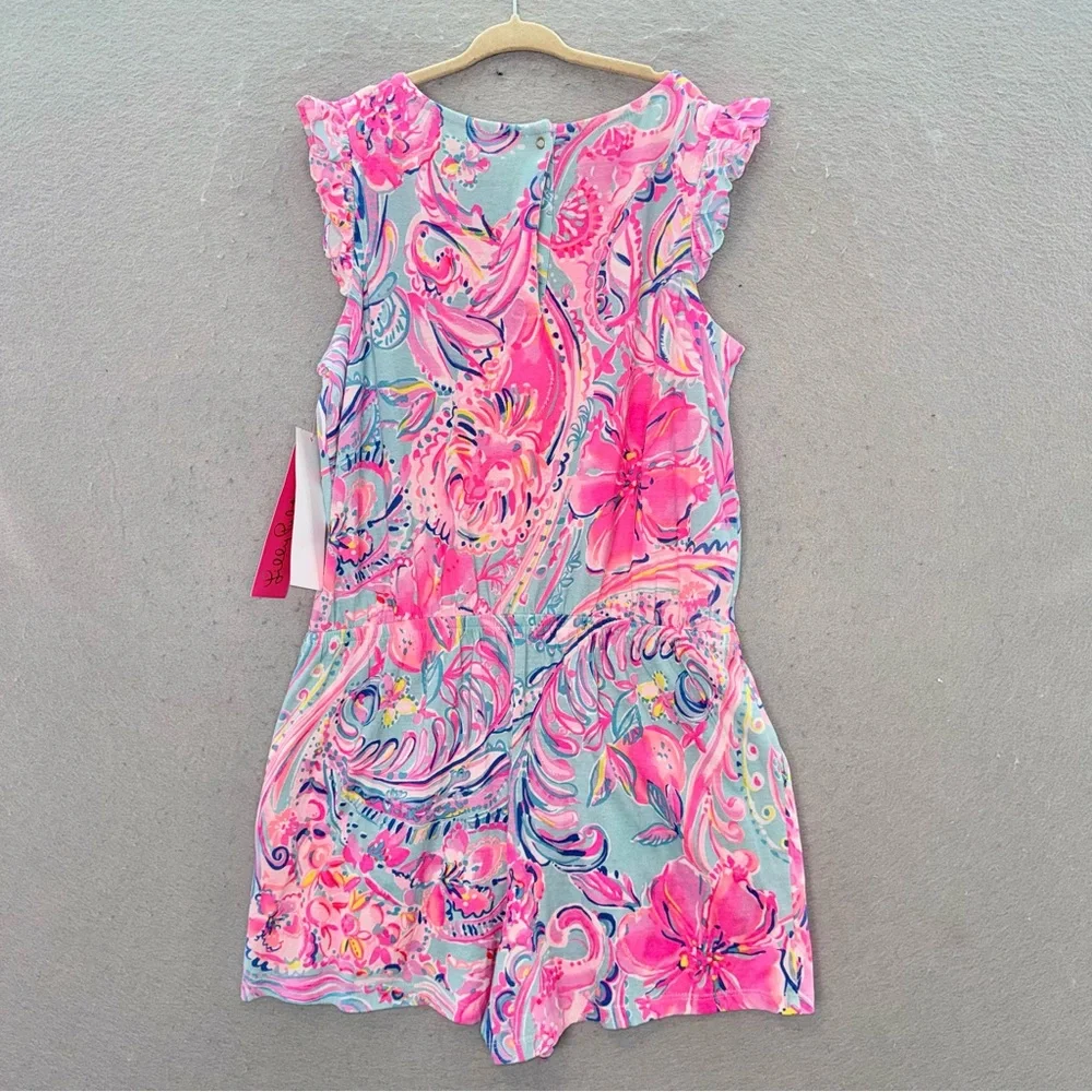Lilly Pulitzer NWT youth girls Mini Patsi Romper Sleeveless 100% cotton XL 12-14